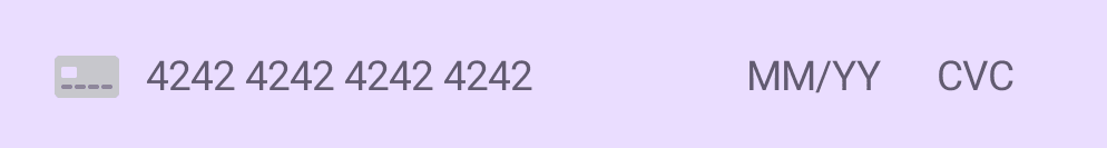 Screenshot of the Android PaymentCard with Inline styling